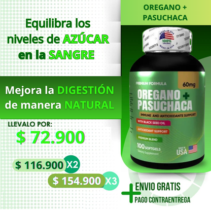 Orégano + Pasuchaca – Regula el Azúcar y mejora tu digestión