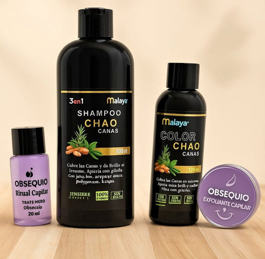 🧼Shampoo chao canas + Tratamiento 3 en 1 + Obsequios capilares de regalo